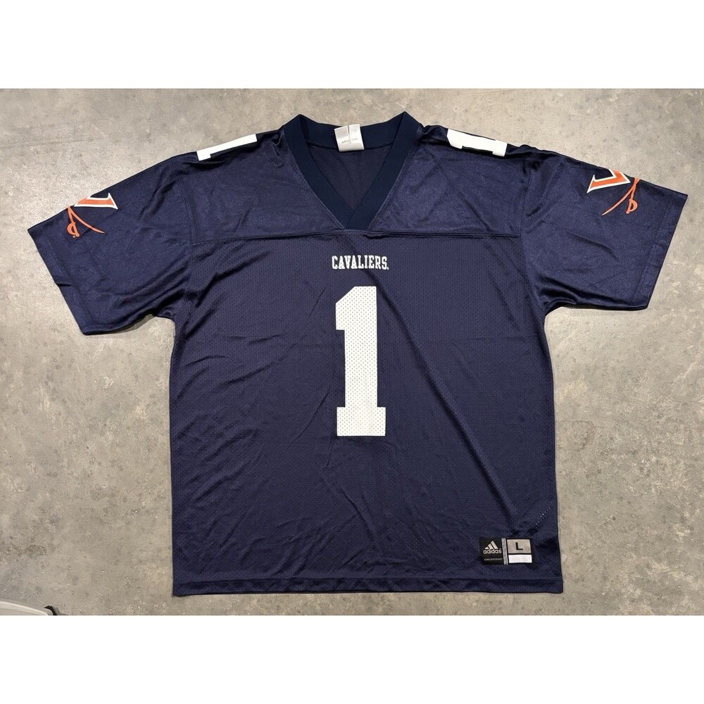 VTG Adidas Virginia Cavaliers #1 Football Jersey Mens Large Navy Blue